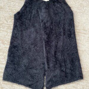 Vest, Black, Furry Yarn